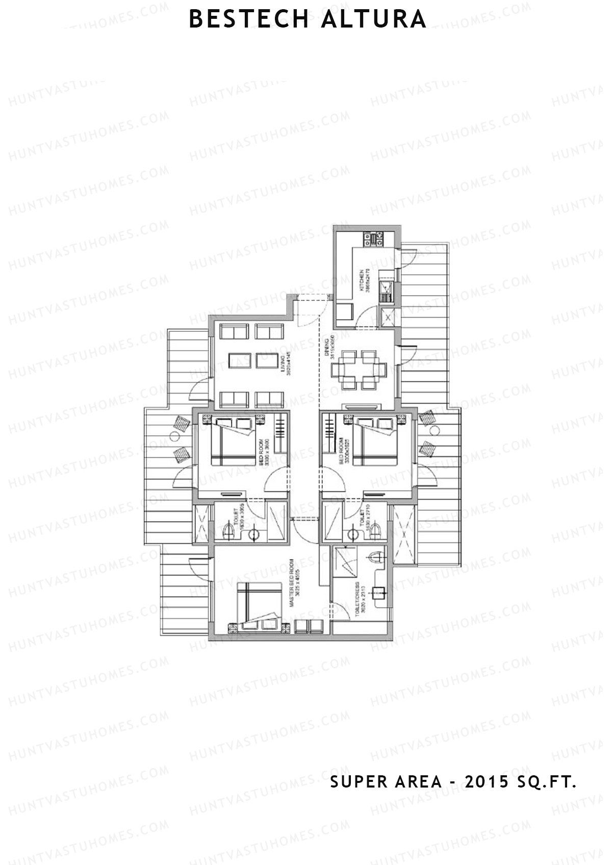 Bestech Altura Tower 1 Unit 1 Floor Plan