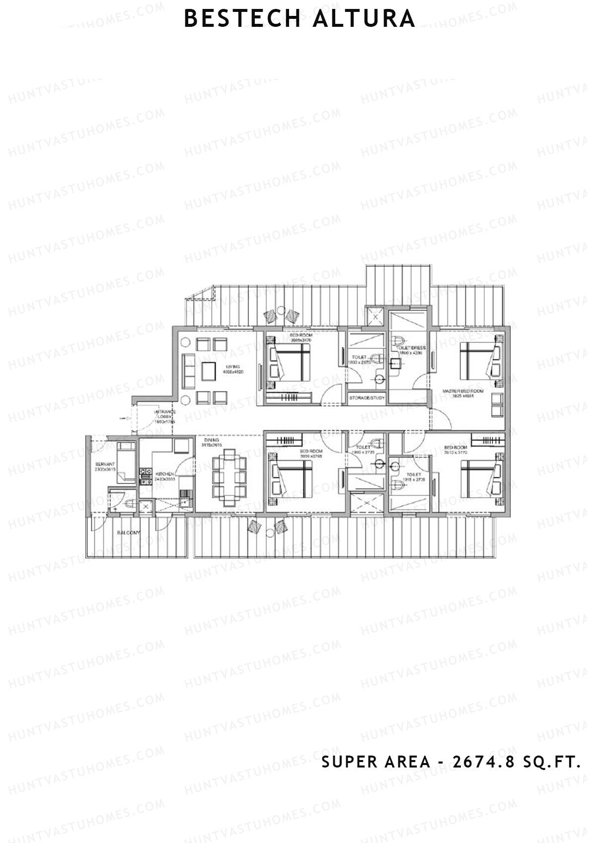 Bestech Altura Tower 6 Unit 4 Floor Plan