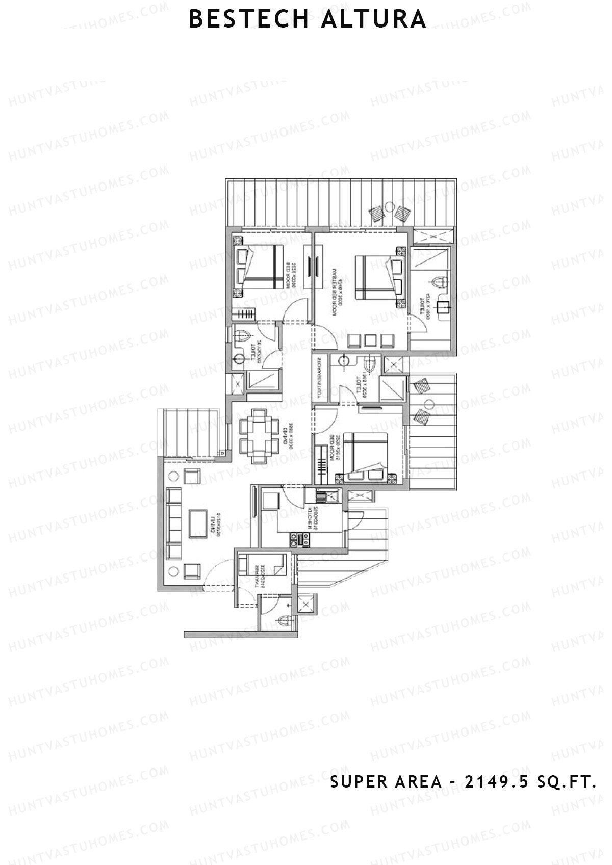 Bestech Altura Tower 7 Unit 3 Floor Plan