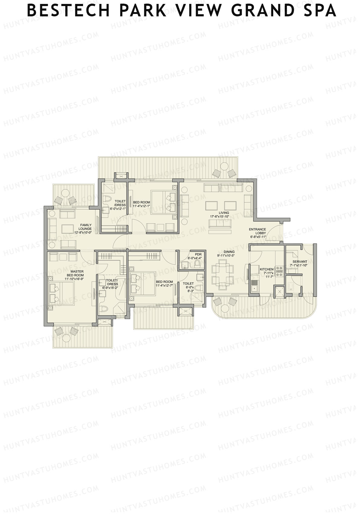 Bestech Park View Grand Spa Caspia Unit 1 Floor Plan