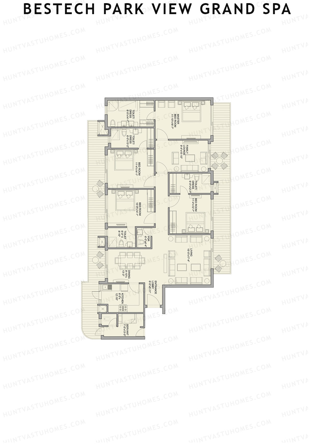 Bestech Park View Grand Spa Daisy Unit 1 Floor Plan
