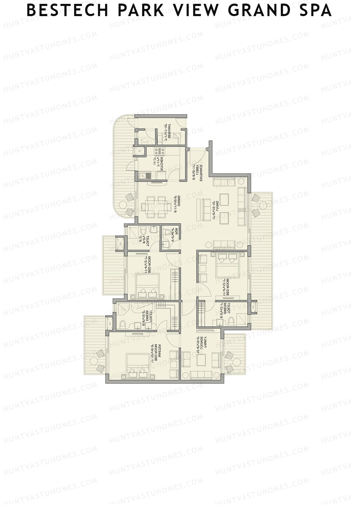Bestech Park View Grand Spa Daisy Unit 3 Floor Plan