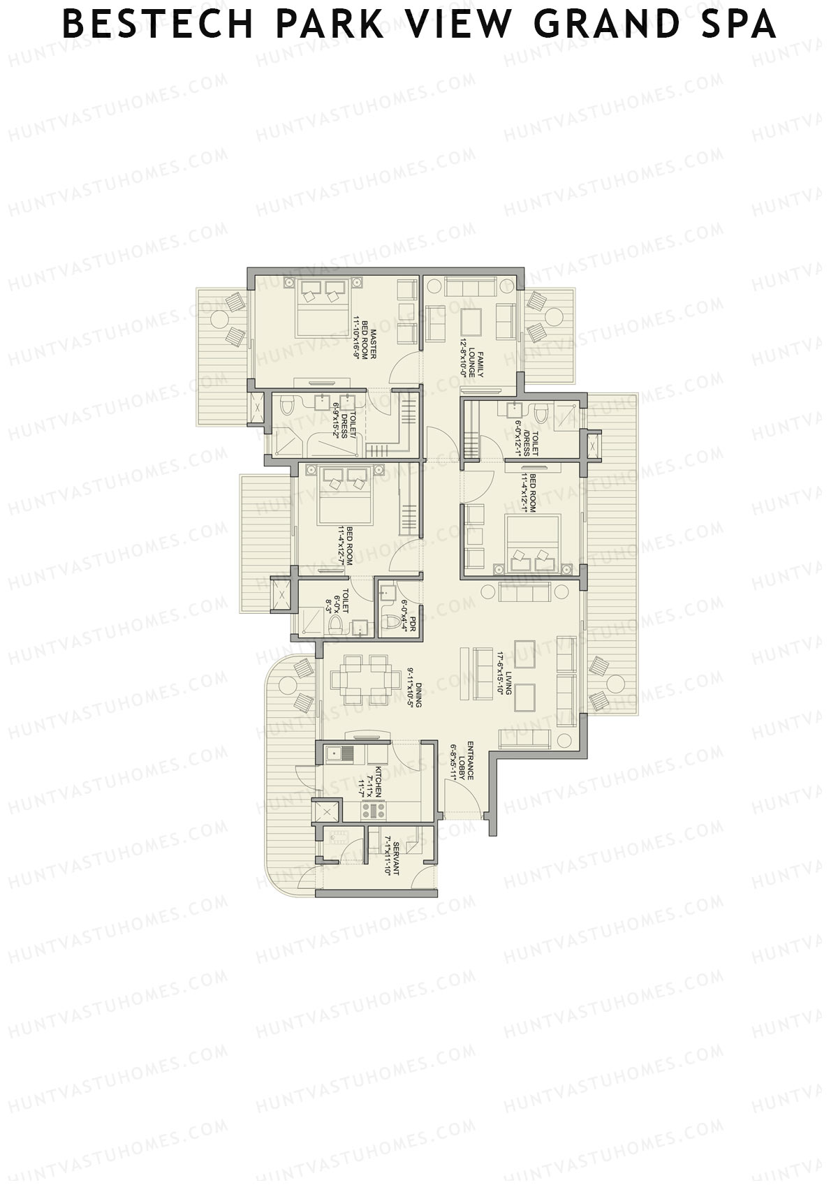 Bestech Park View Grand Spa Tower Fern Unit 1 Floor Plan