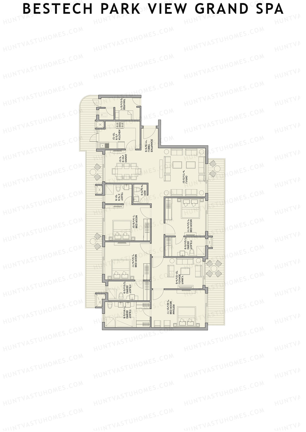 Bestech Park View Grand Spa Tower Fern Unit 3 Floor Plan