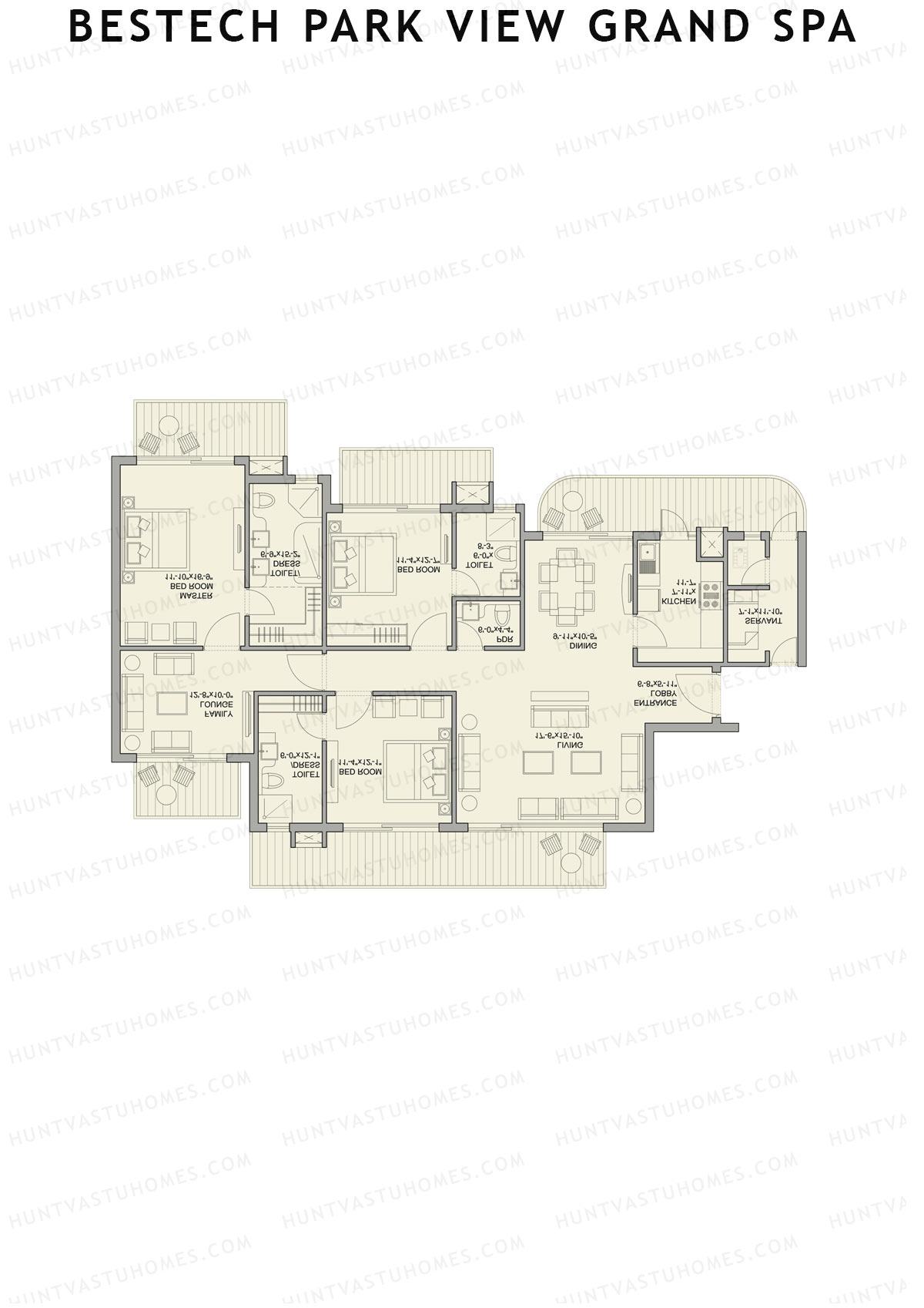 Bestech Park View Grand Spa Hazel Unit 3 Floor Plan