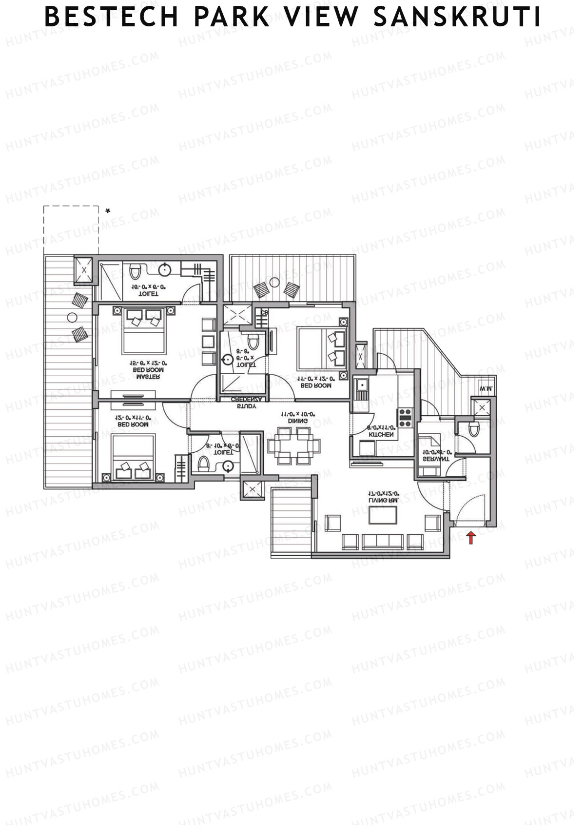 Bestech Park View Sanskruti Tower F Unit 2 Floor Plan