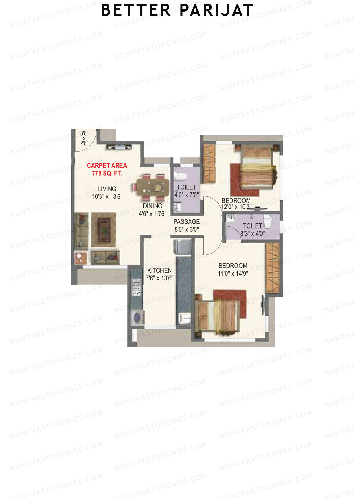 Better Parijat Wing A Unit 1 Floor Plan