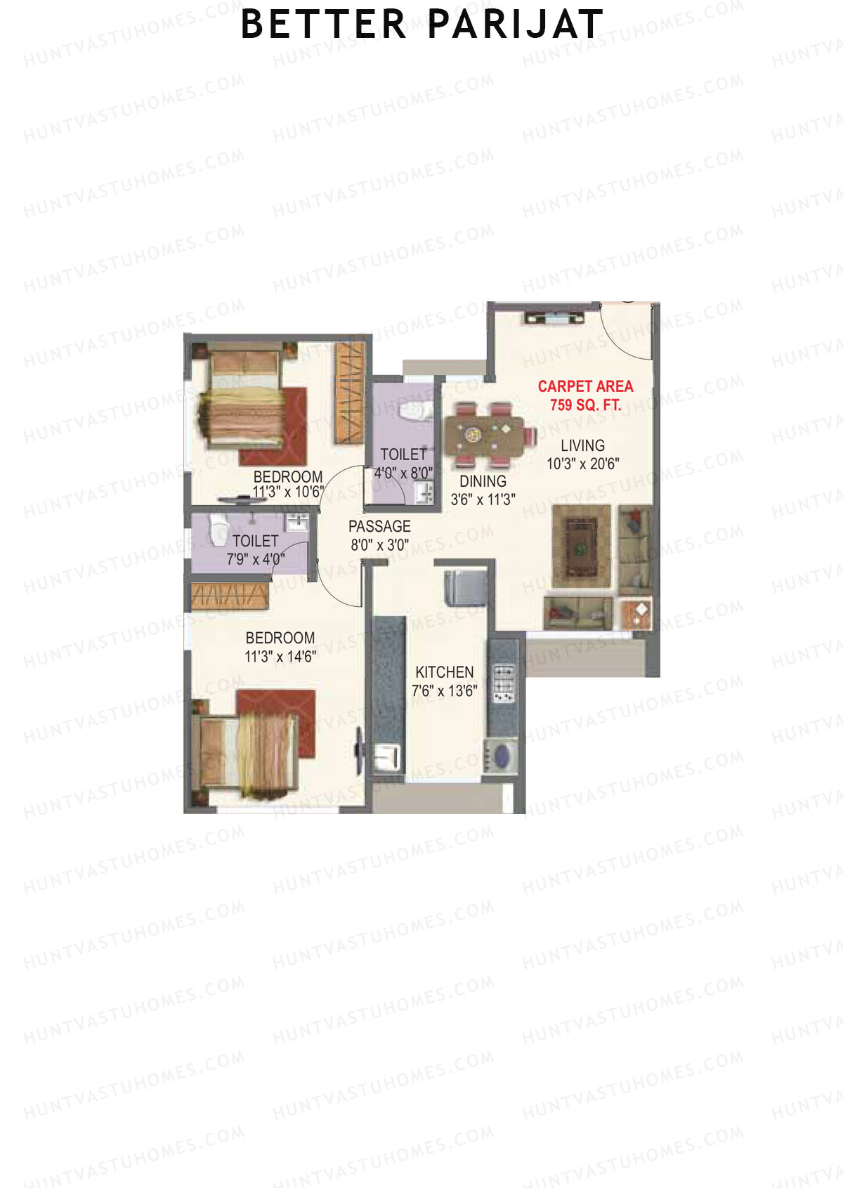 Better Parijat Wing A Unit 2 Floor Plan