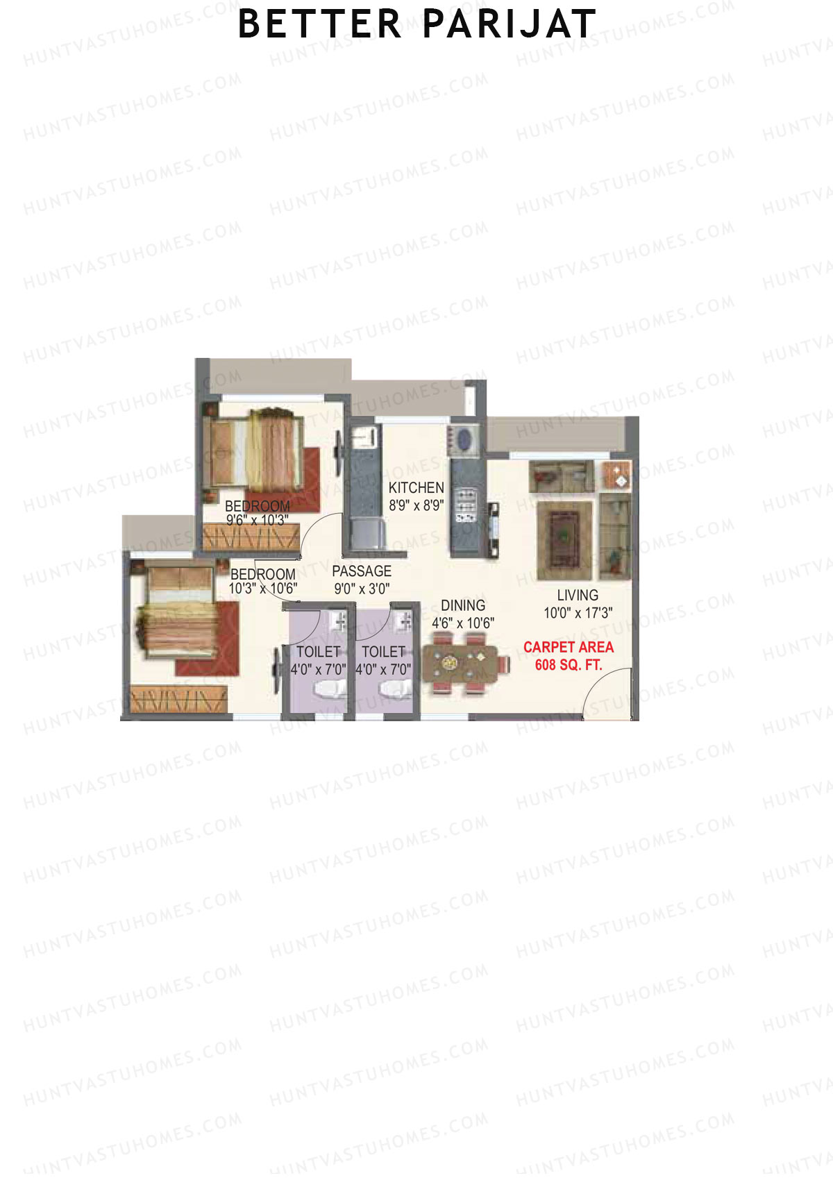 Better Parijat Wing A Unit 3 Floor Plan
