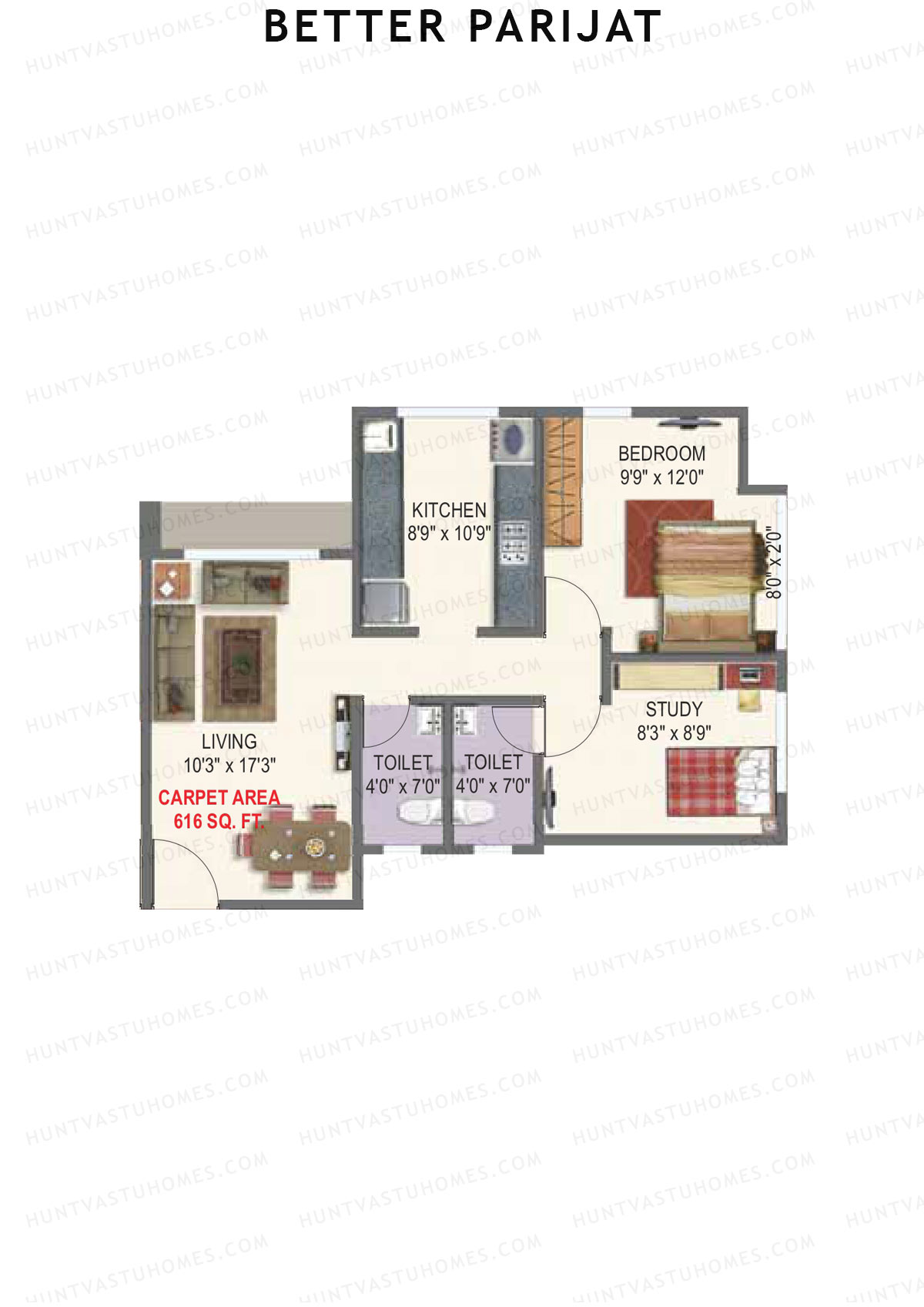 Better Parijat Wing A Unit 4 Floor Plan