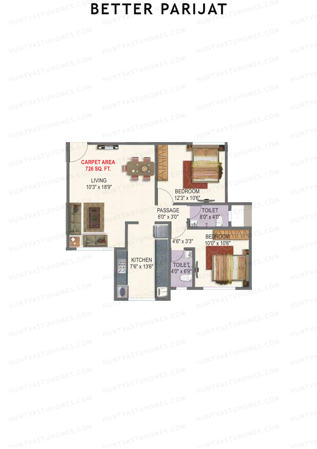 Better Parijat Wing B Unit 1 Floor Plan