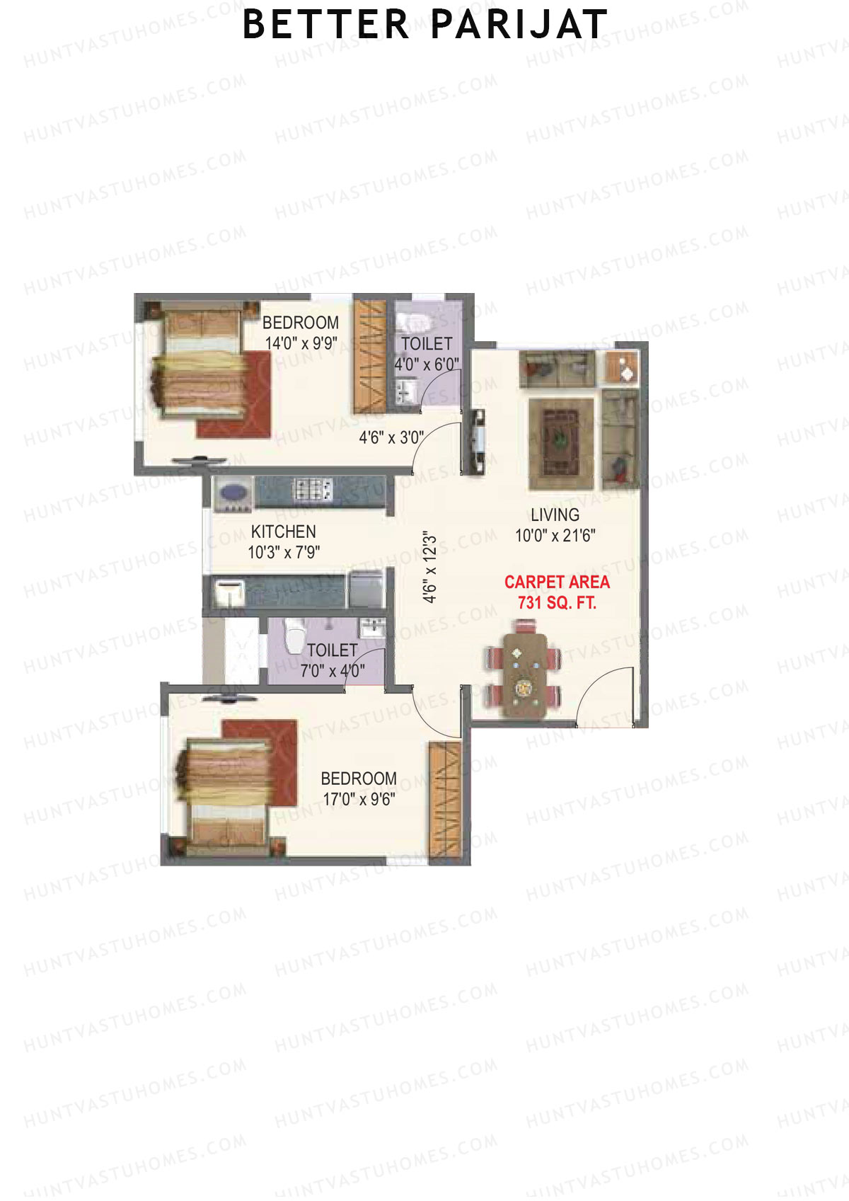 Better Parijat Wing C Unit 1 Floor Plan