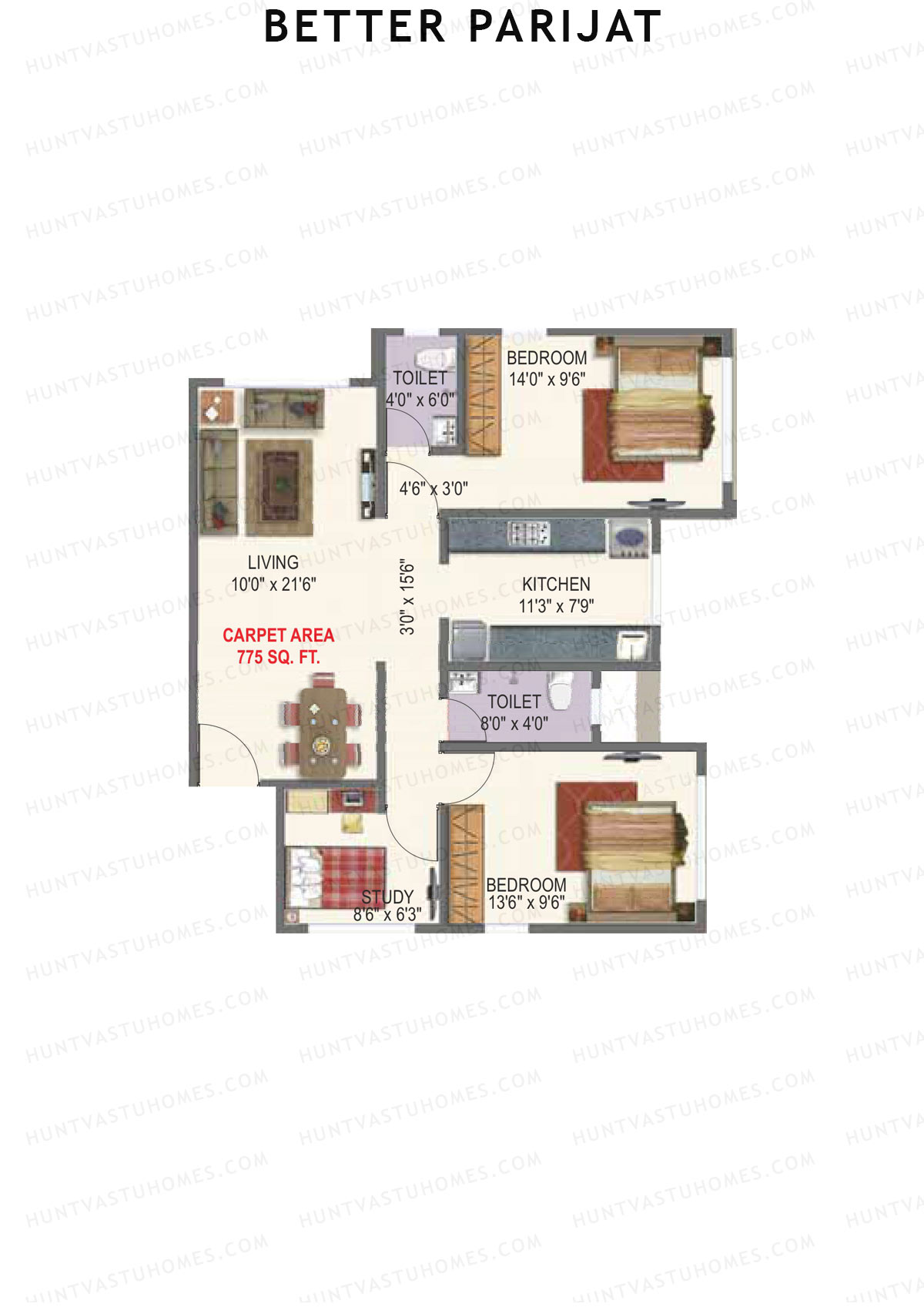 Better Parijat Wing C Unit 2 Floor Plan