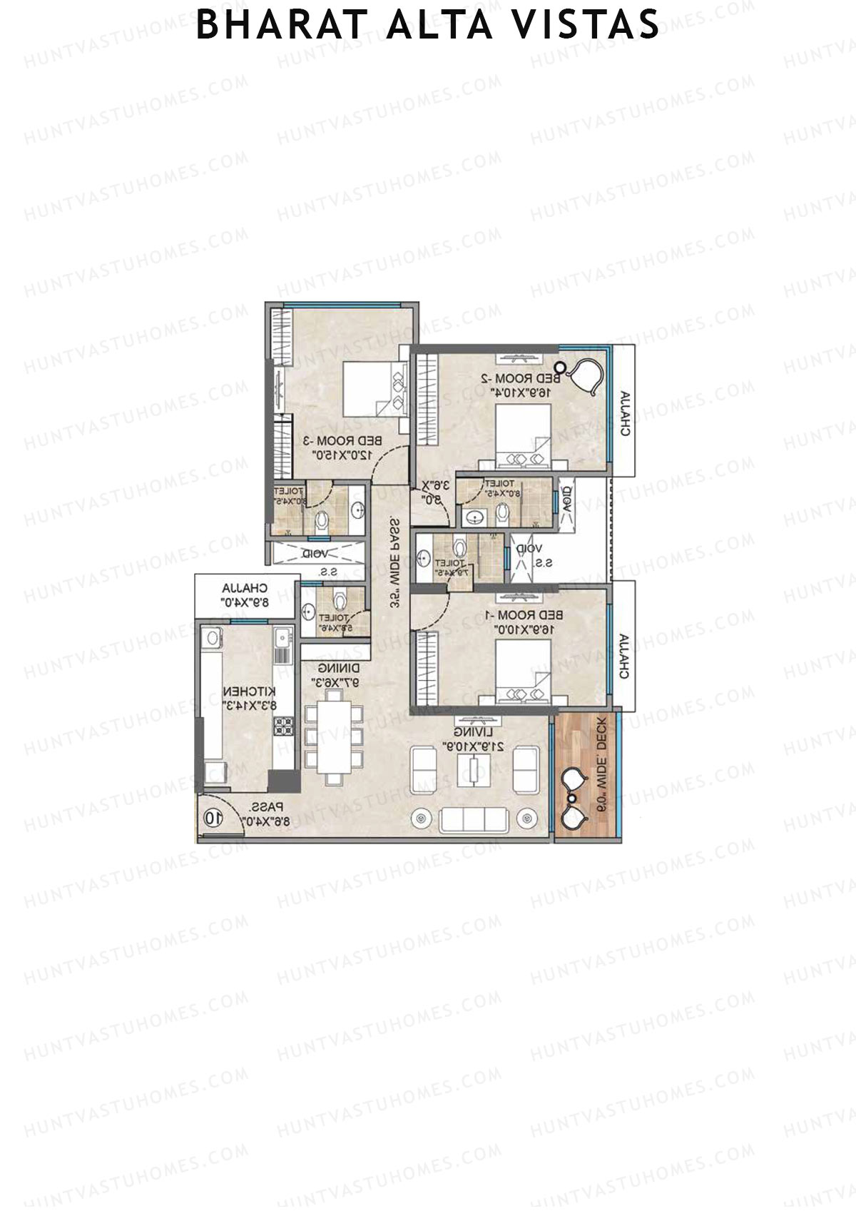 Bharat Alta Vistas Tower A Unit 3 Floor Plan