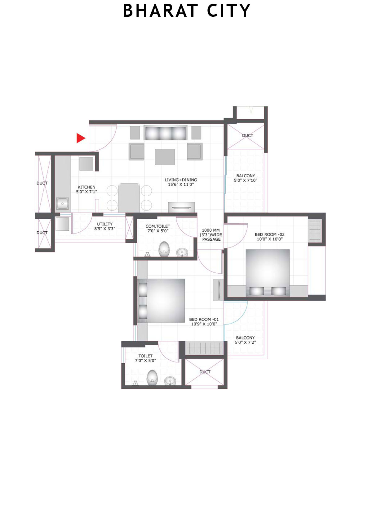 Bharat City Block A1 Unit 2 Floor Plan