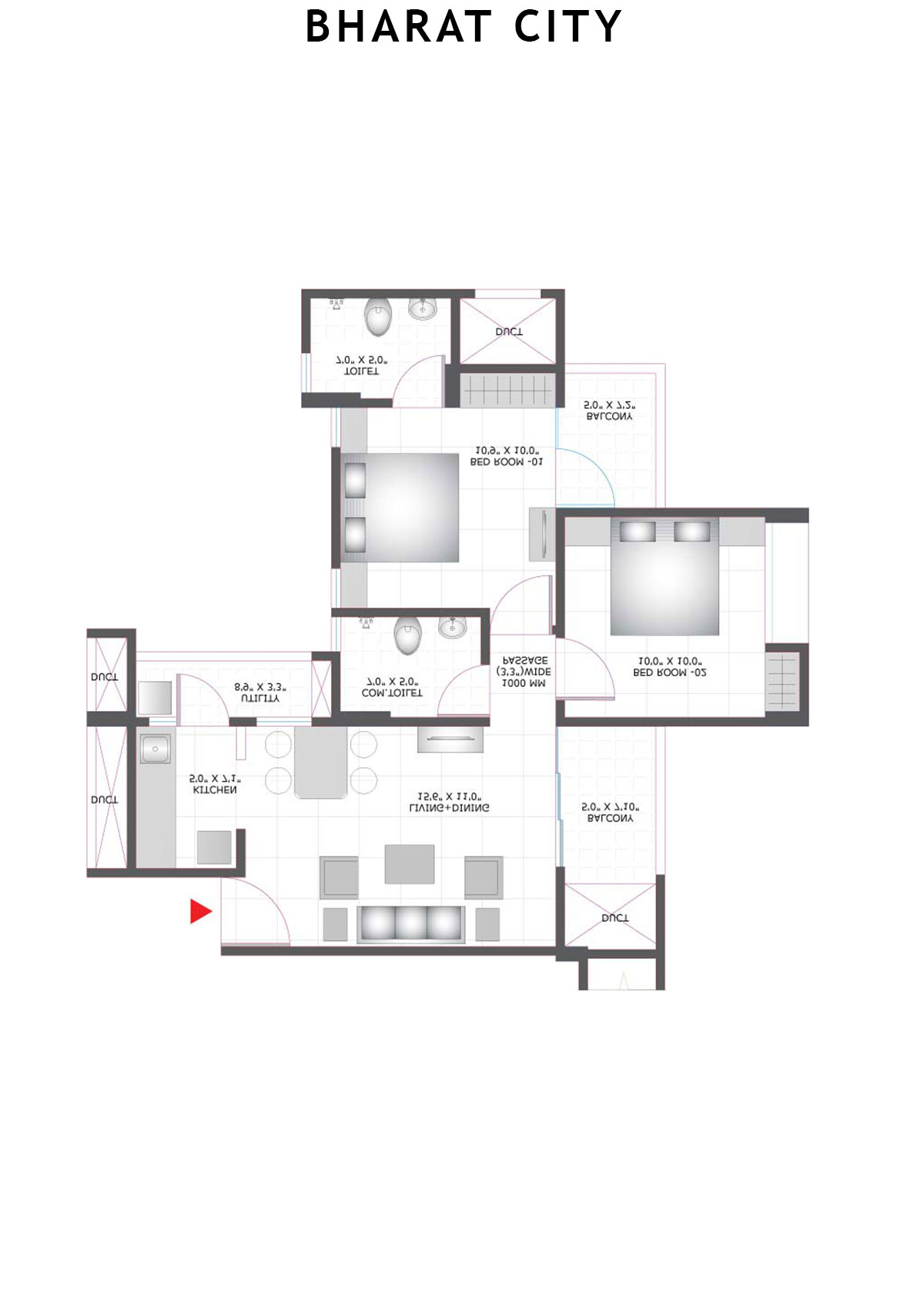 Bharat City Block A1 Unit 3 Floor Plan