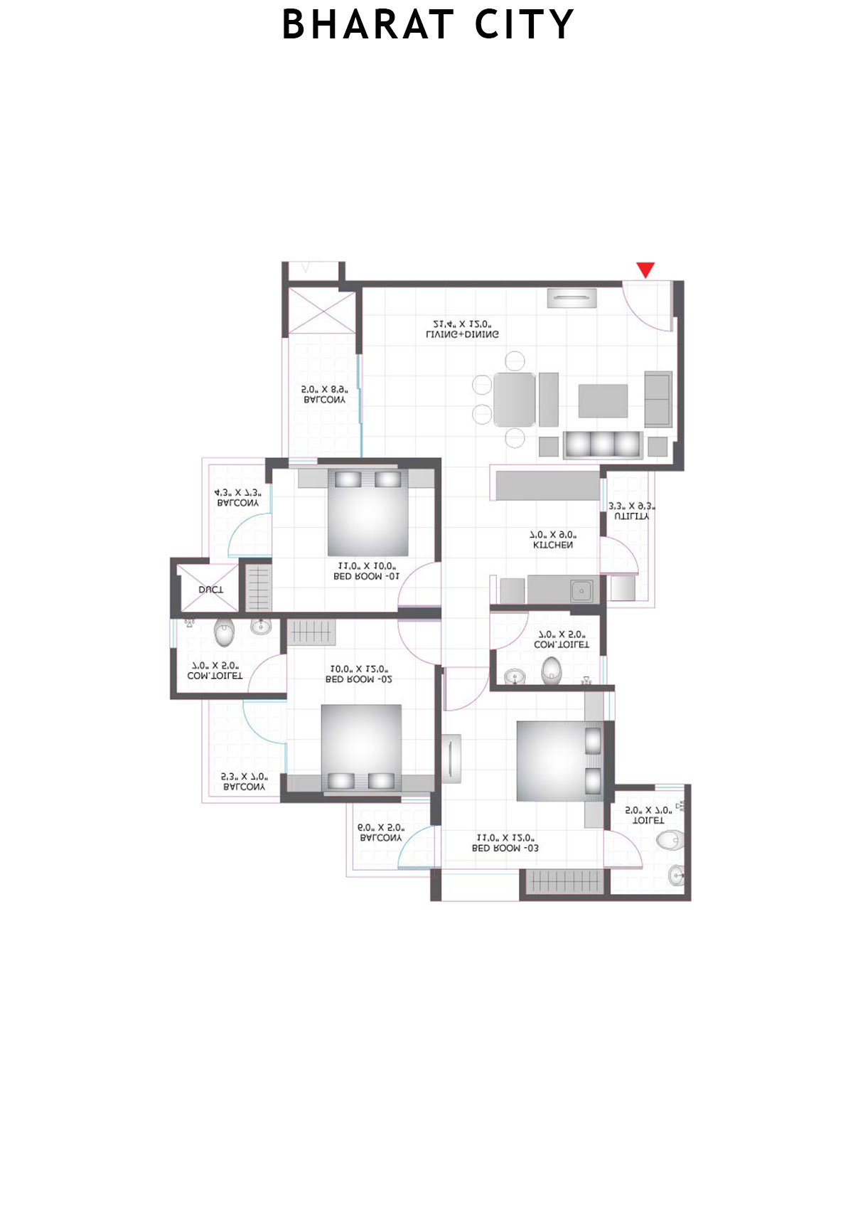 Bharat City Block B1 Unit 1 Floor Plan