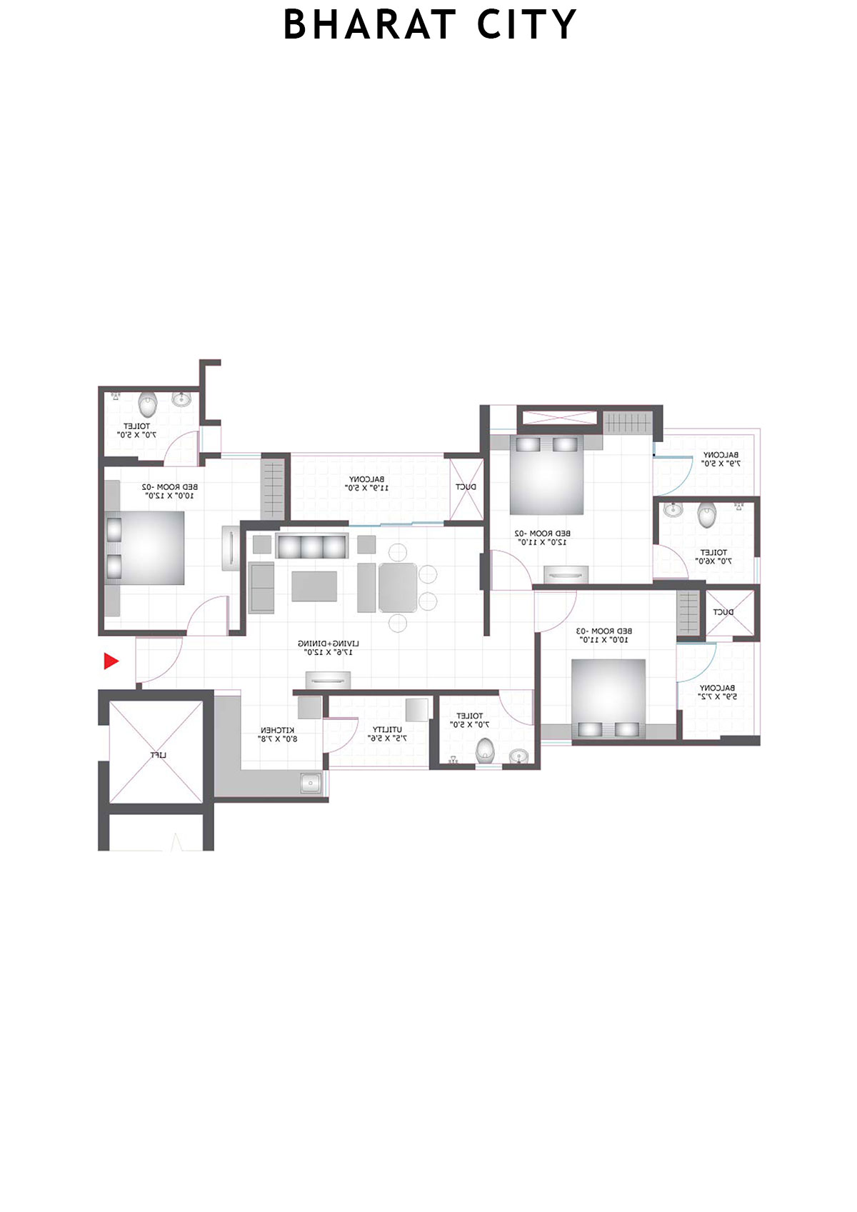 Bharat City Block B1 Unit 6 Floor Plan