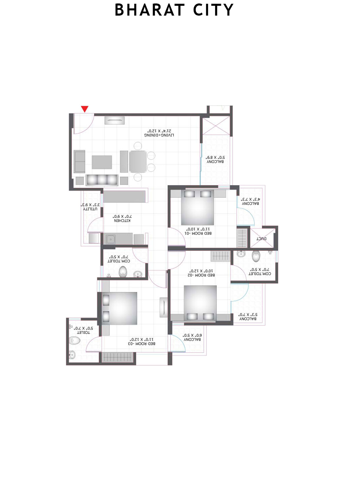 Bharat City Block B1 Unit 8 Floor Plan