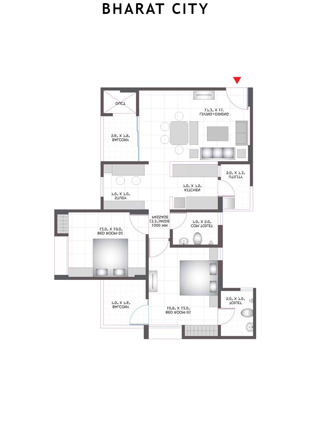 Bharat City Block B2 Unit 1 Floor Plan