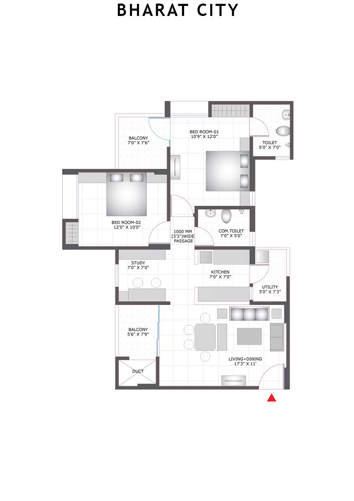 Bharat City Block B2 Unit 2 Floor Plan