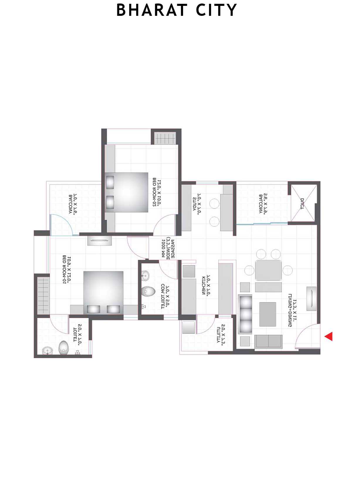 Bharat City Block B2 Unit 3 Floor Plan