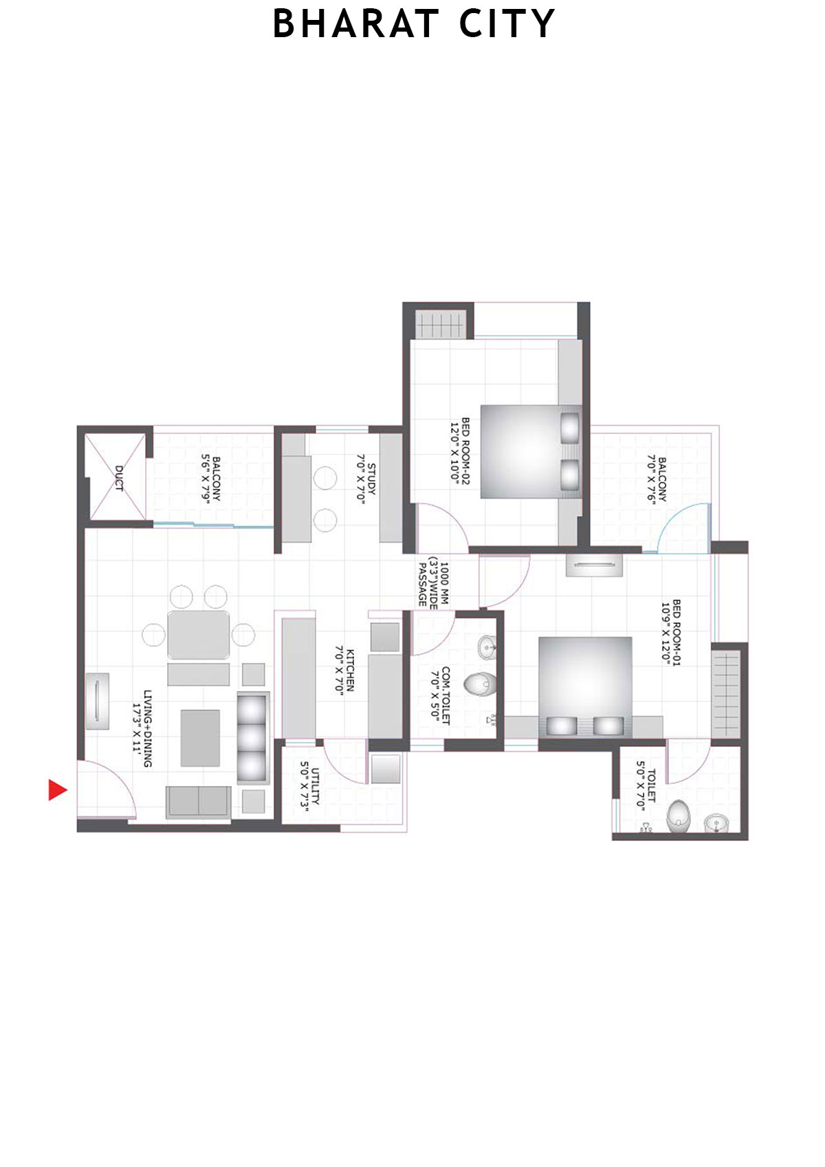 Bharat City Block B2 Unit 4 Floor Plan