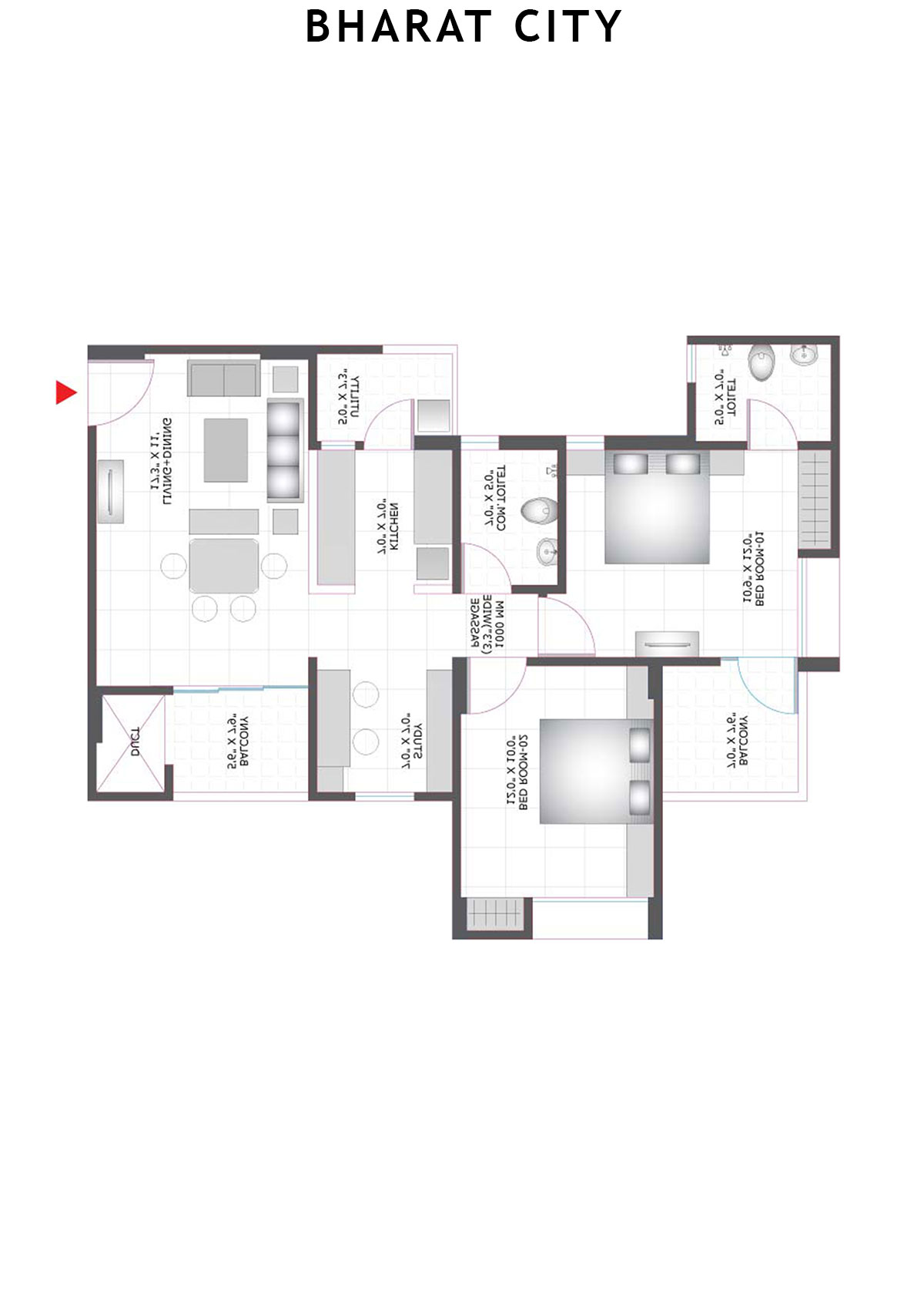 Bharat City Block B2 Unit 4 Floor Plan