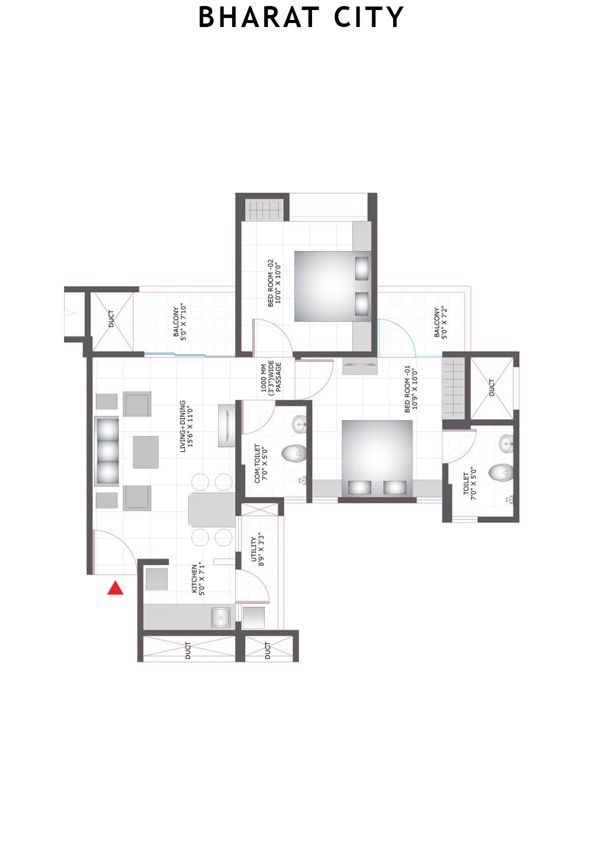 Bharat City Block B3 Unit 2 Floor Plan