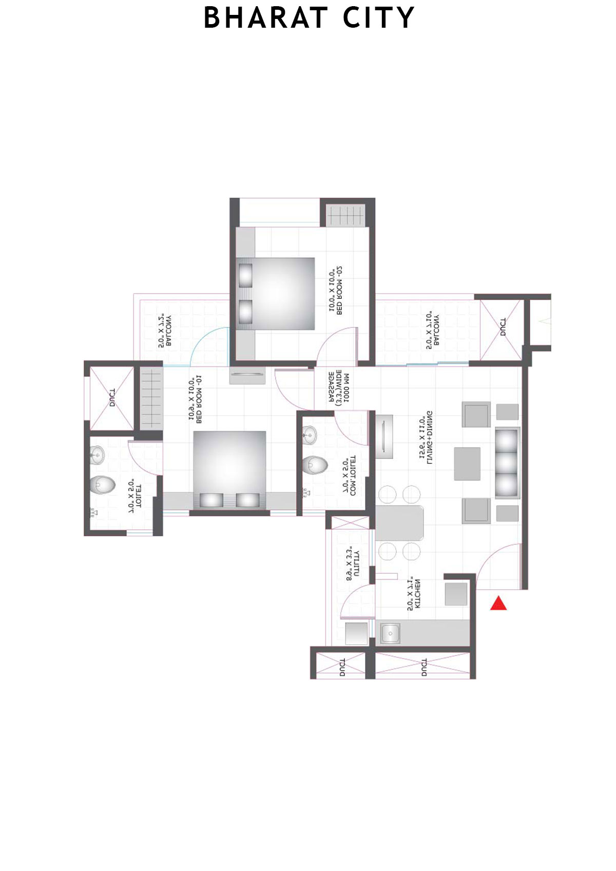 Bharat City Block B3 Unit 3 Floor Plan