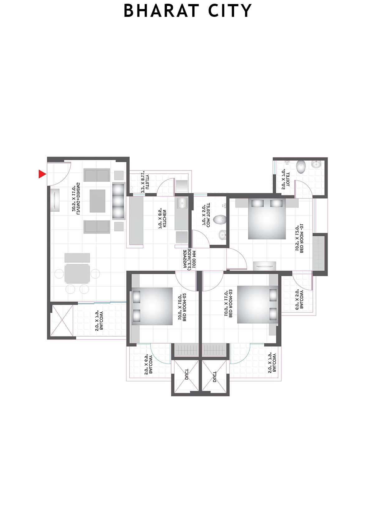 Bharat City Block B3 Unit 5 Floor Plan