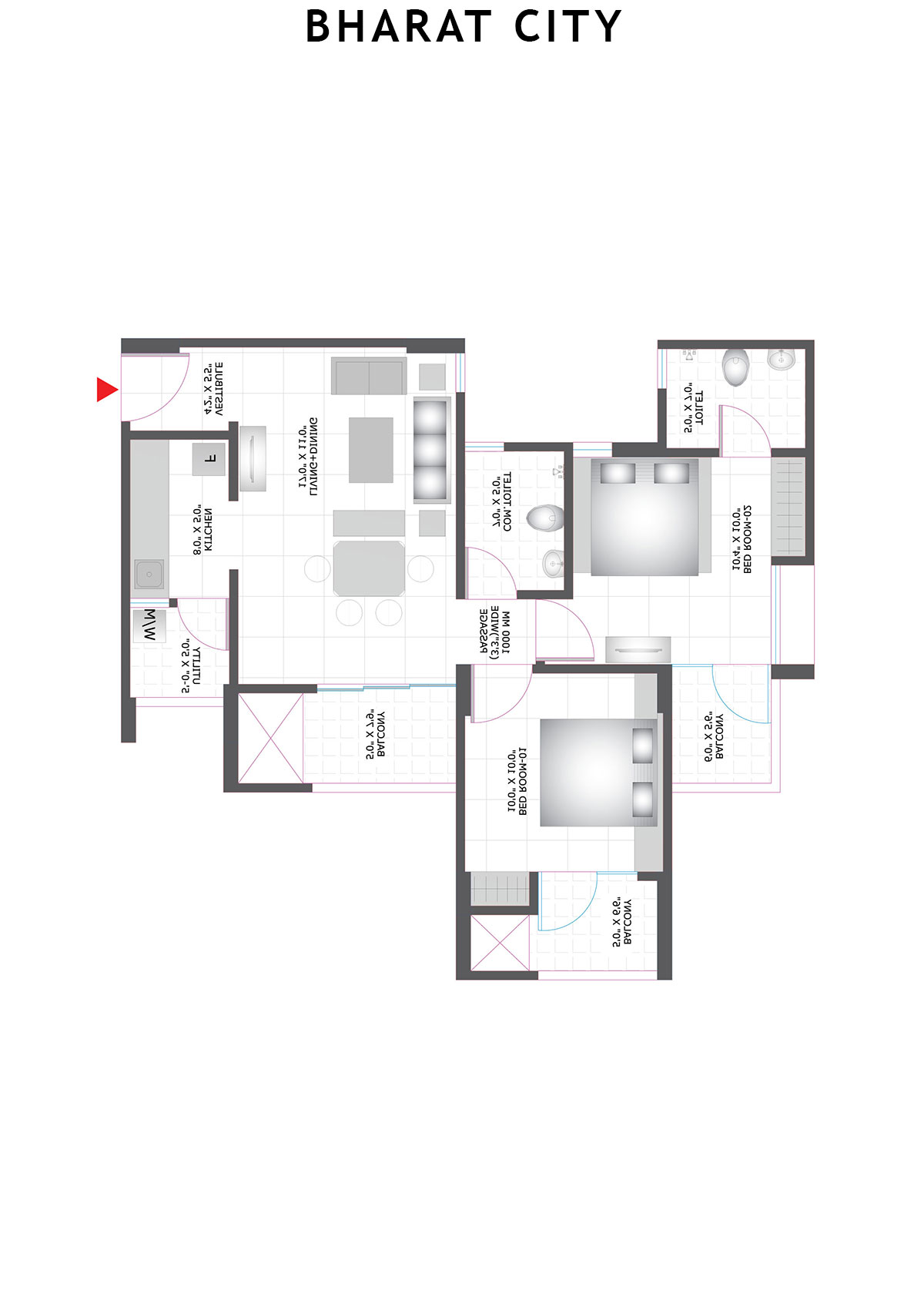 Bharat City Block C1 Unit 1 Floor Plan
