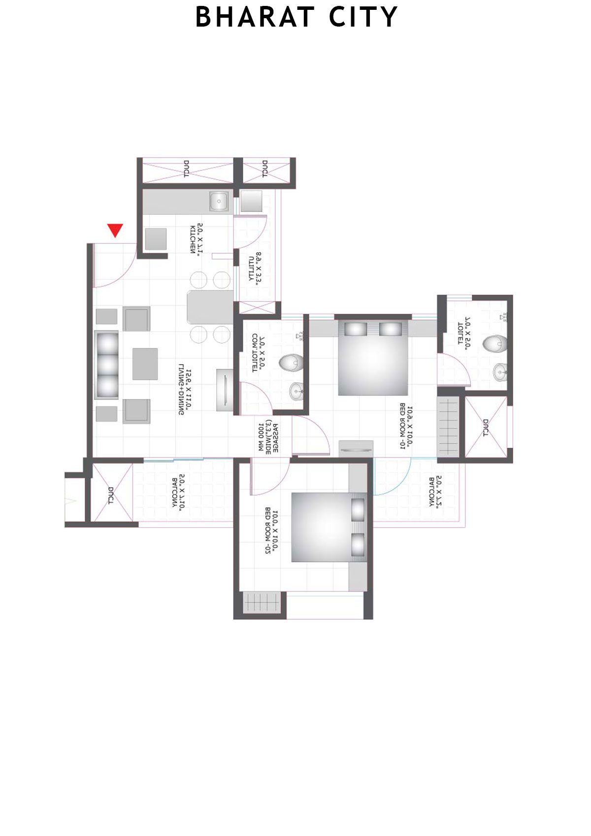 Bharat City Block C1 Unit 3 Floor Plan