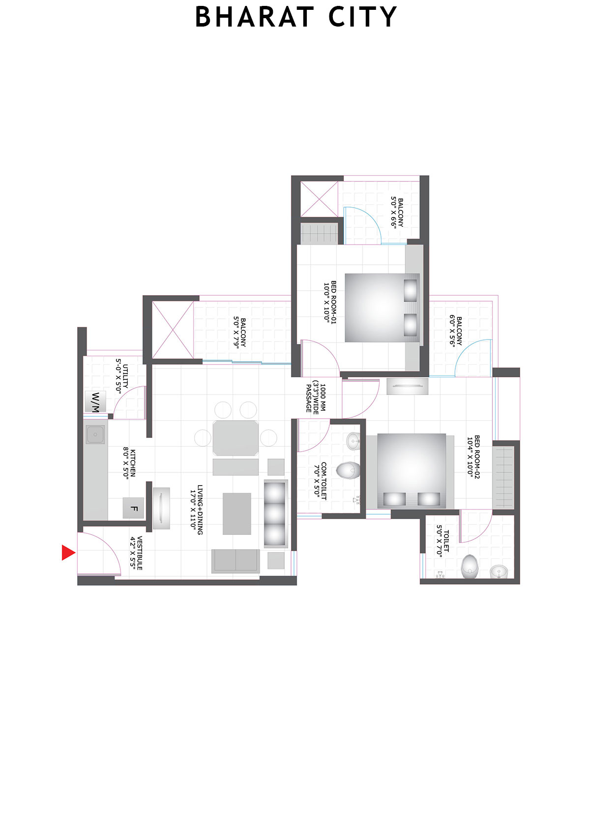 Bharat City Block C1 Unit 8 Floor Plan