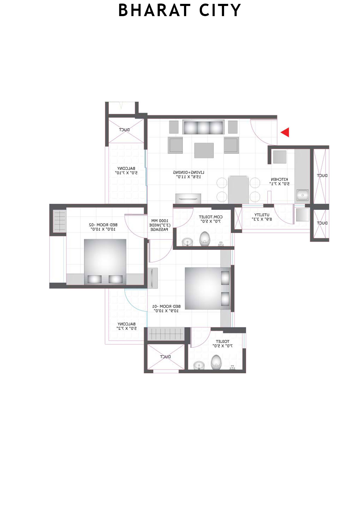 Bharat City Block C4 Unit 3 Floor Plan