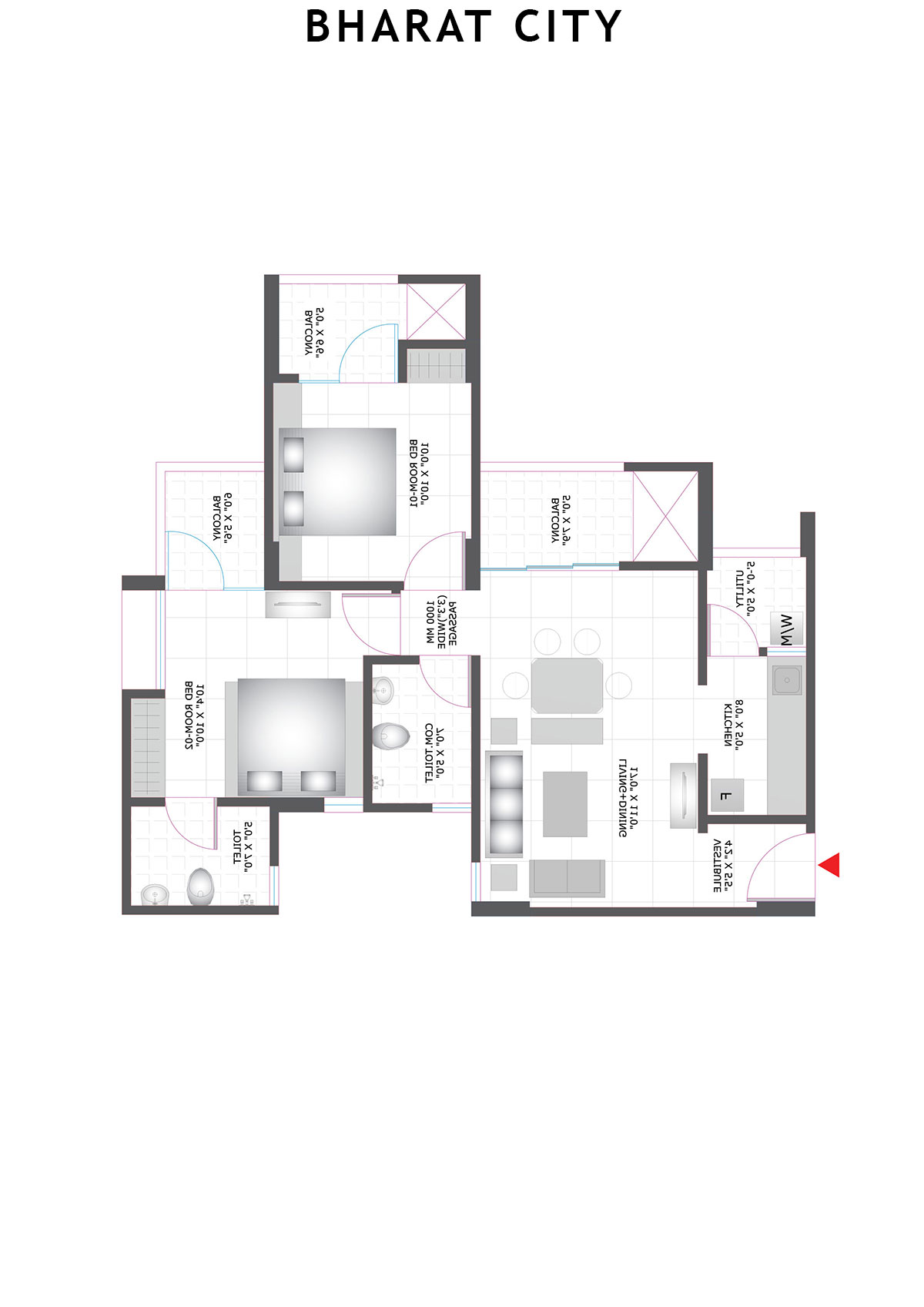 Bharat City Block D3 Unit 1 Floor Plan