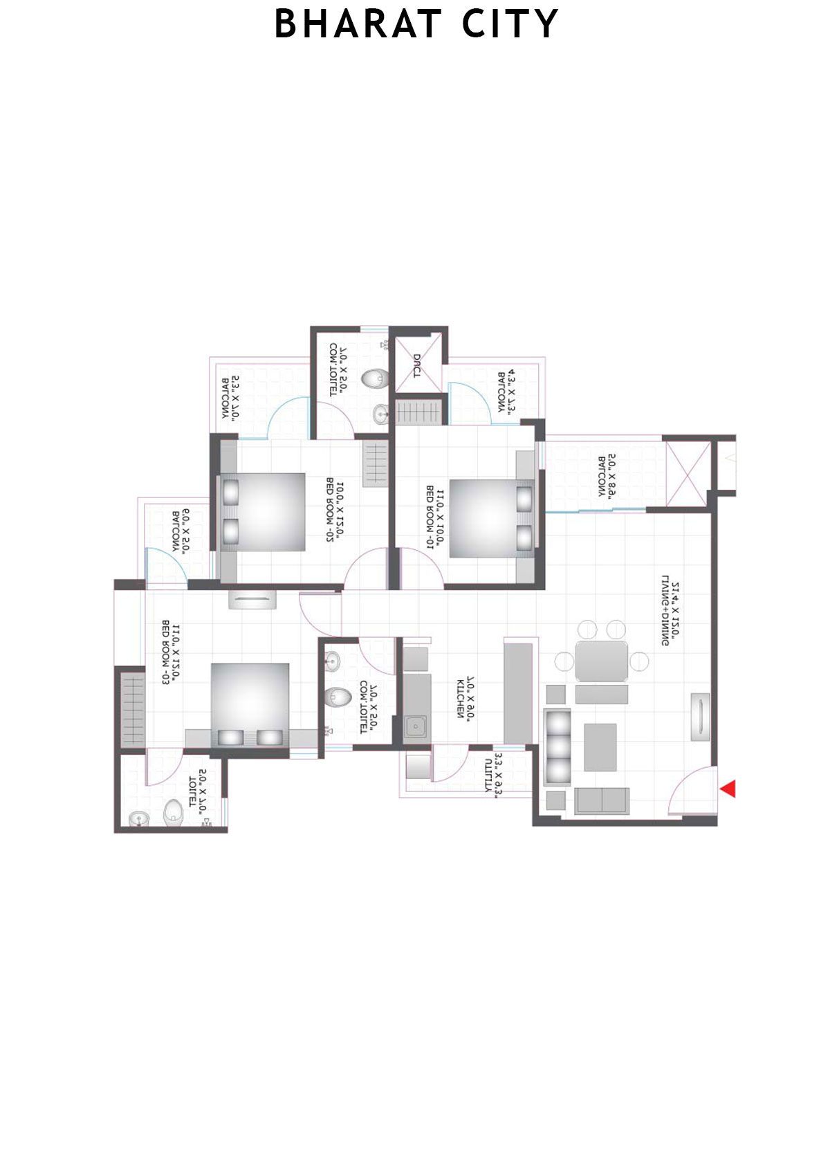 Bharat City Block D4 Unit 1 Floor Plan
