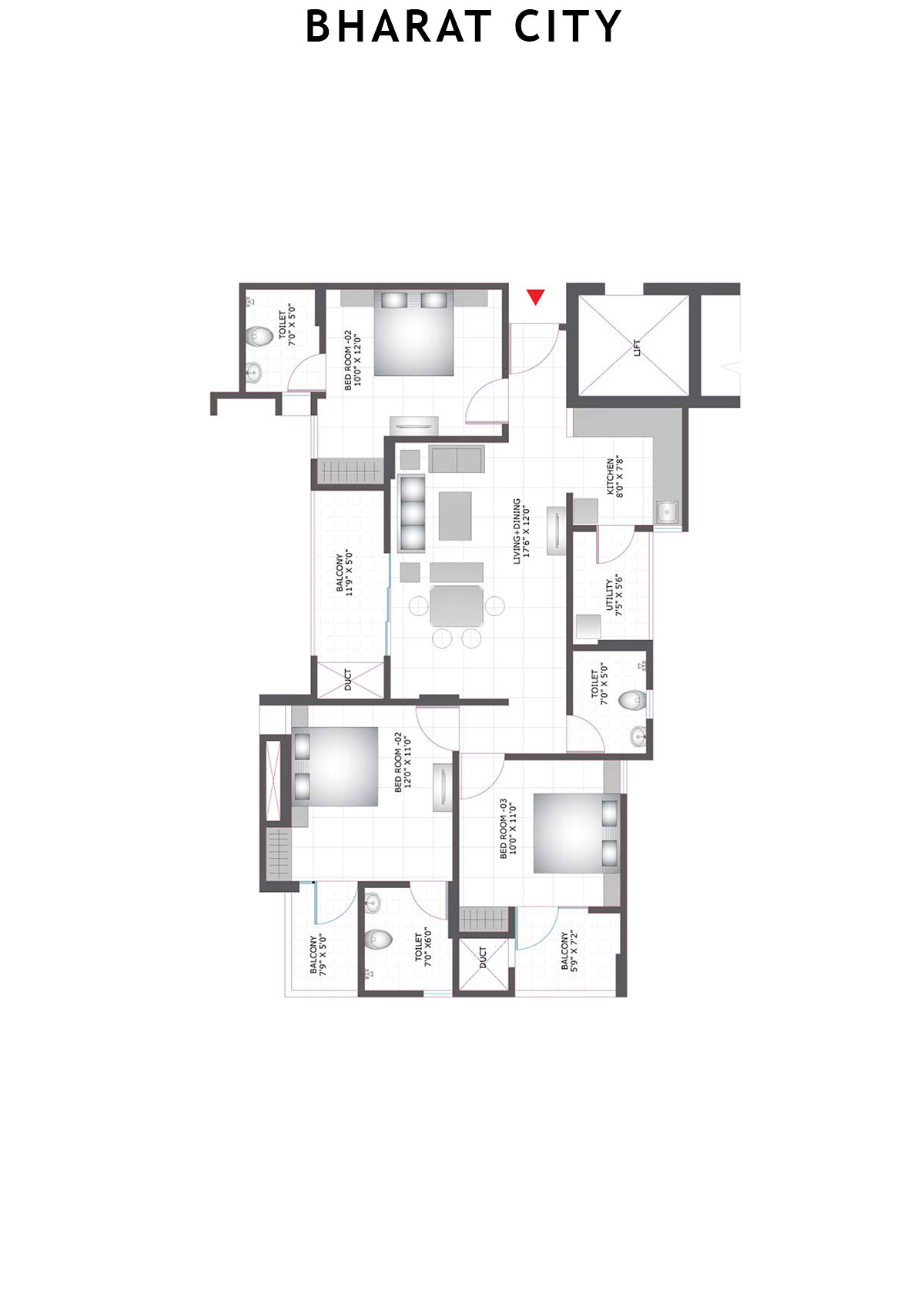 Bharat City Block D4 Unit 7 Floor Plan
