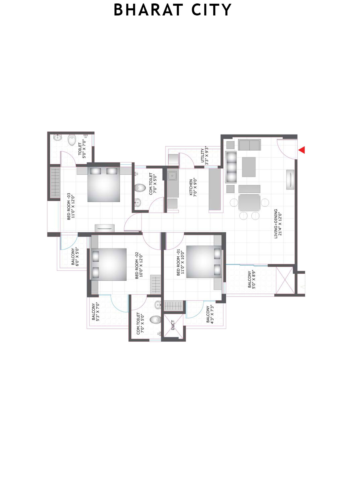 Bharat City Block D4 Unit 8 Floor Plan