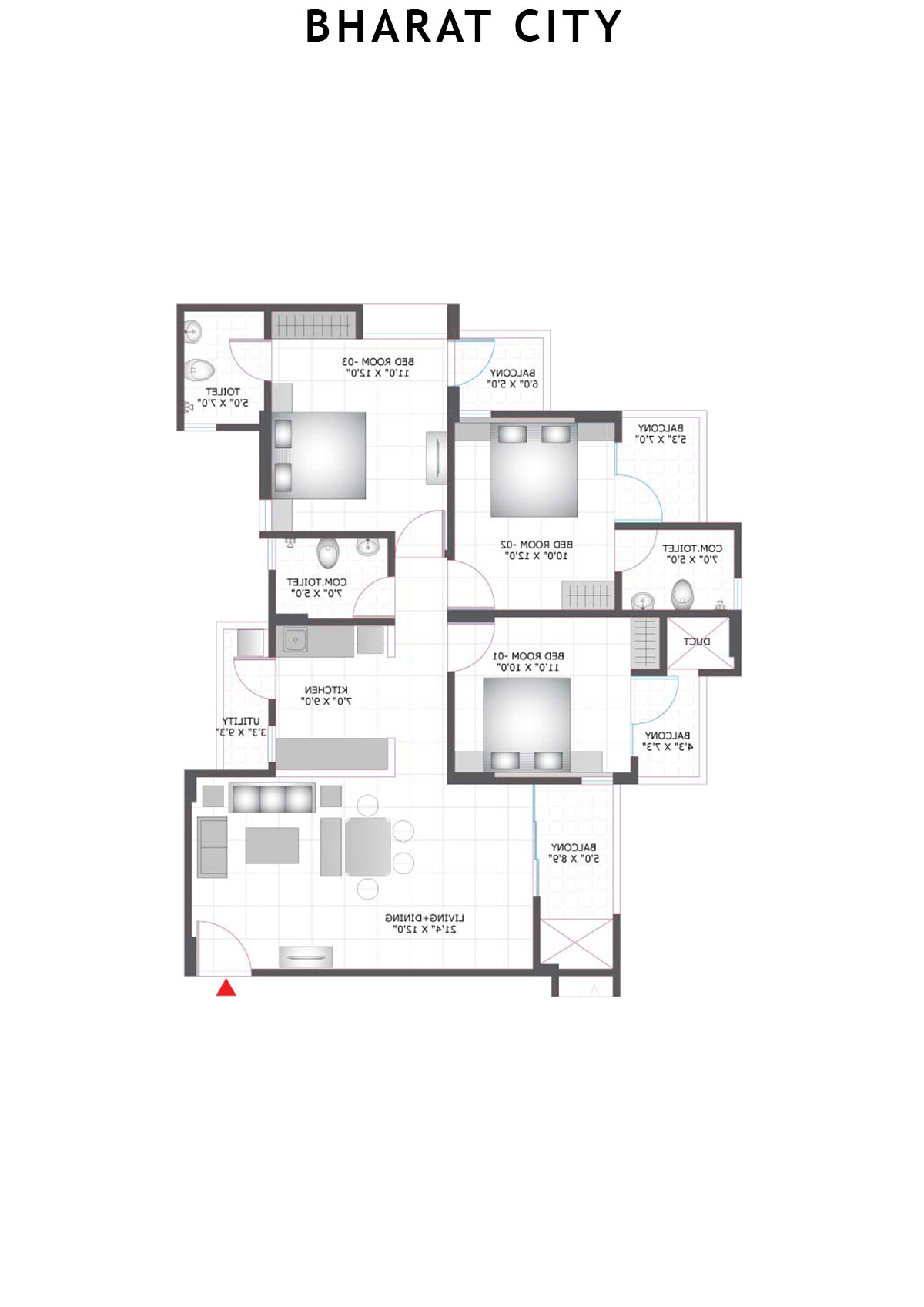 Bharat City Block E1 Unit 1 Floor Plan