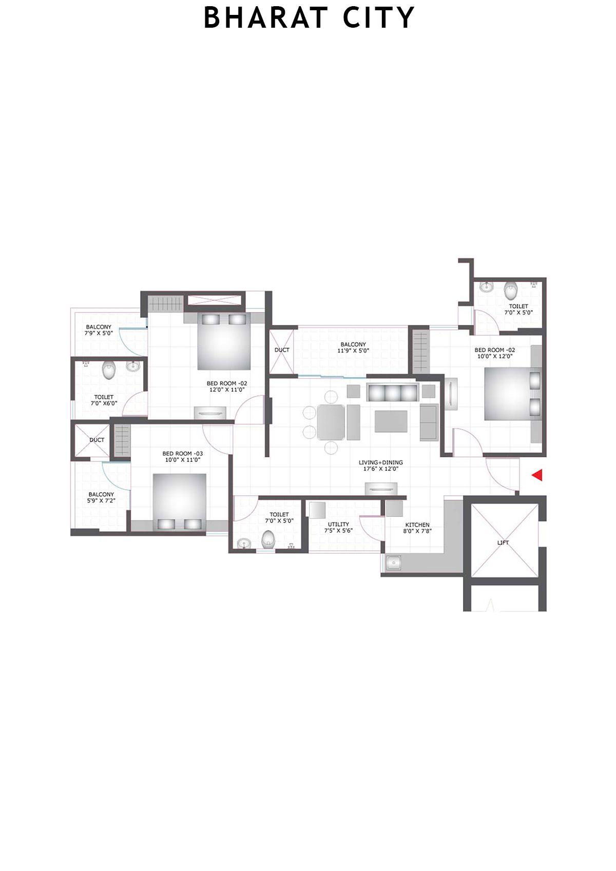 Bharat City Block E1 Unit 7 Floor Plan