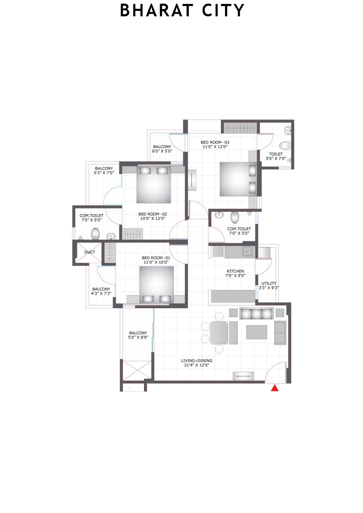 Bharat City Block E1 Unit 8 Floor Plan