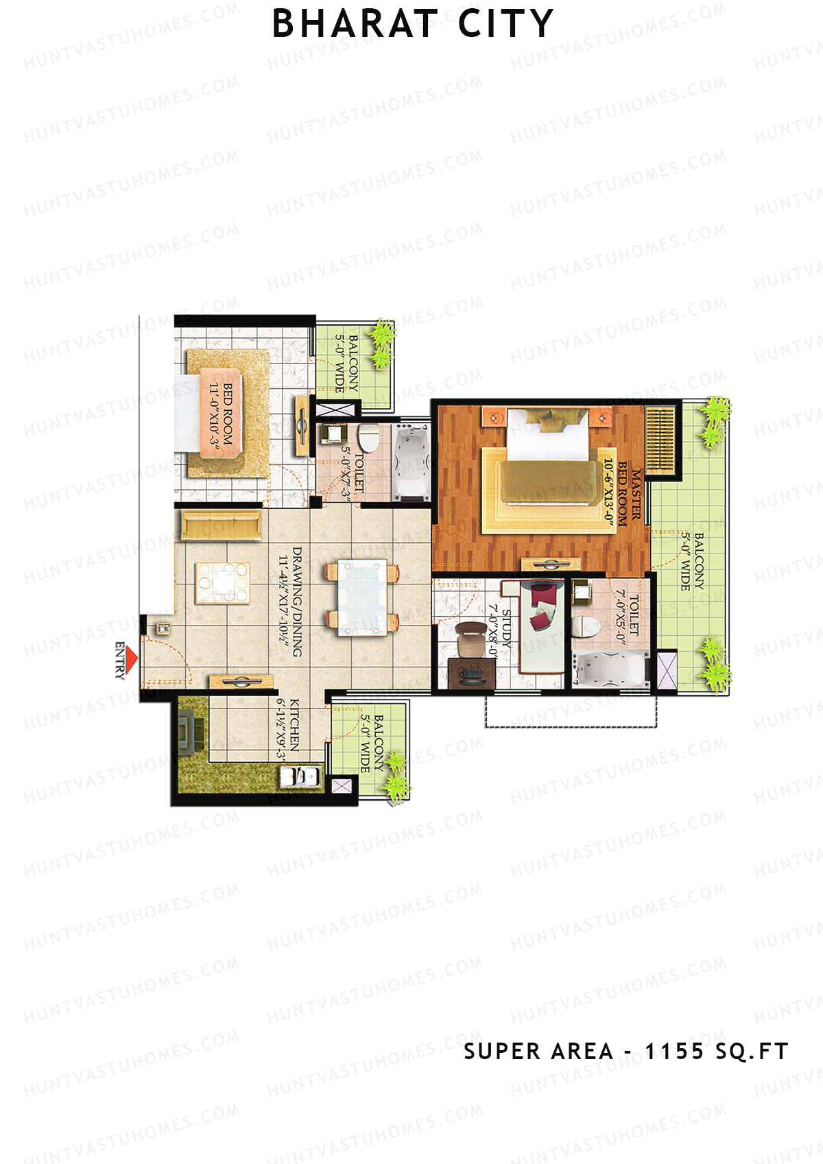 Bharat City Block F1 Unit 13 Floor Plan