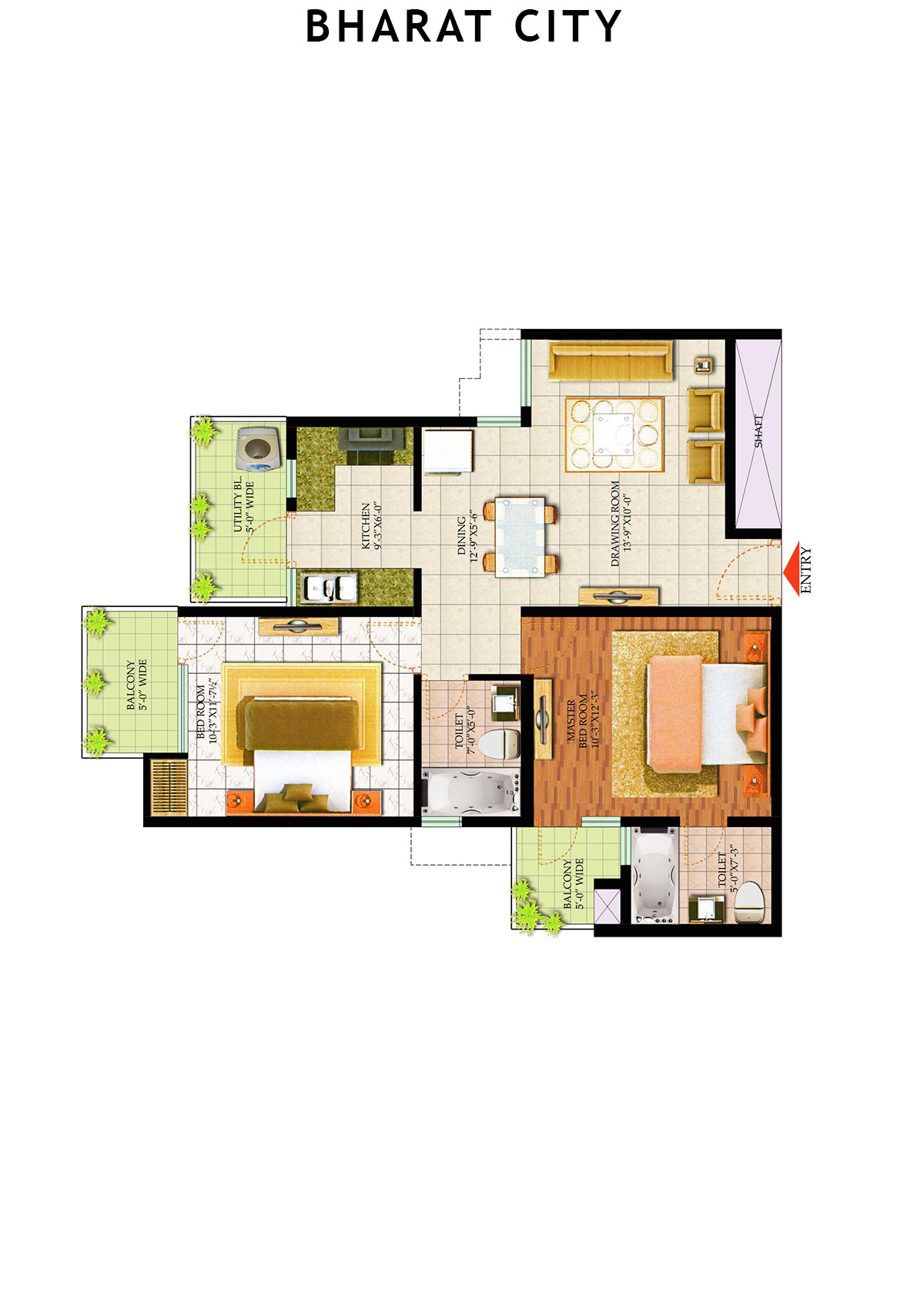 Bharat City Block H2 Unit 1 Floor Plan