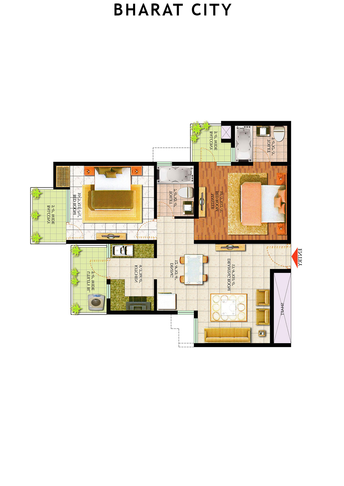 Bharat City Block H2 Unit 2 Floor Plan