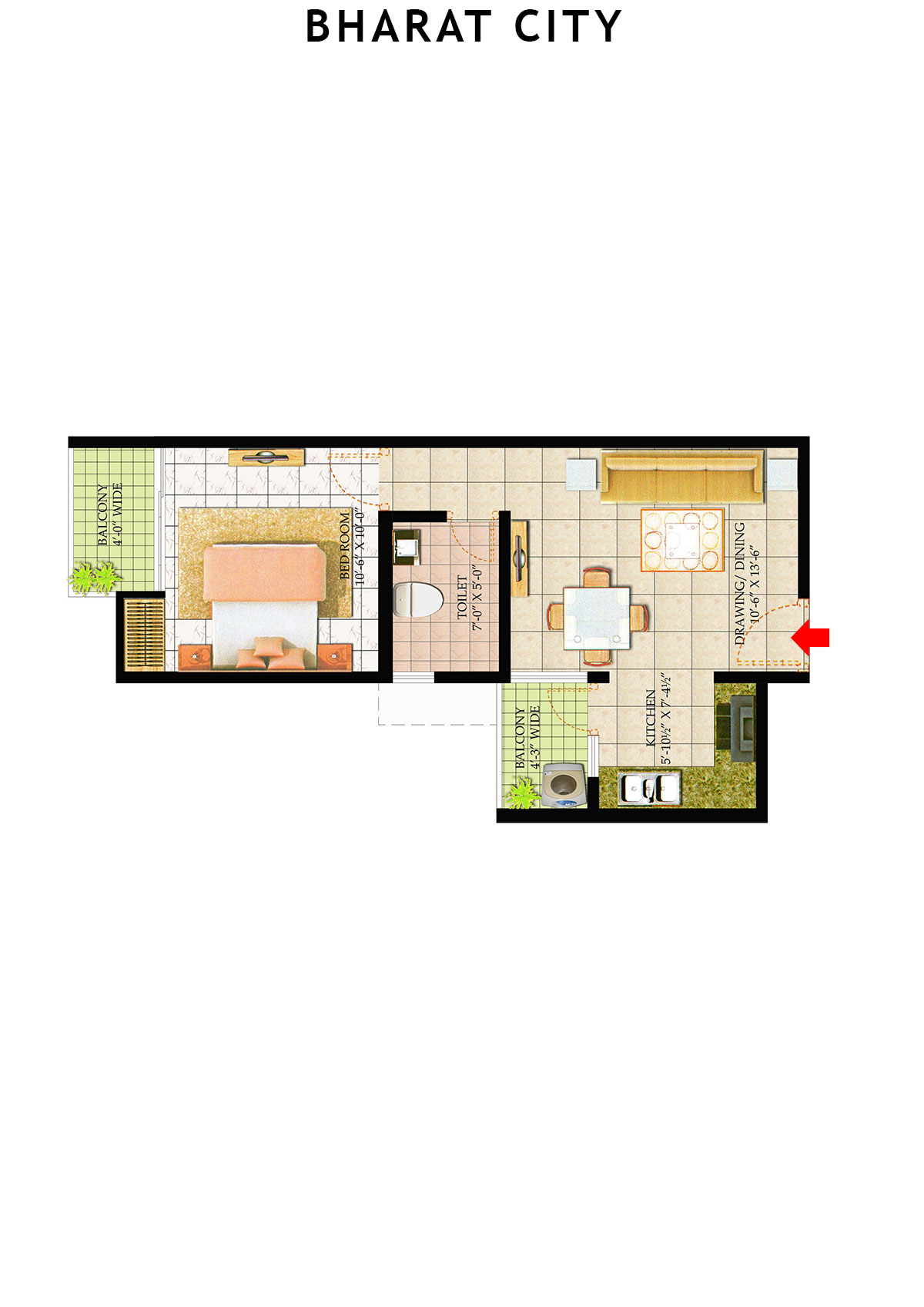 Bharat City Block H5 Unit 1 Floor Plan