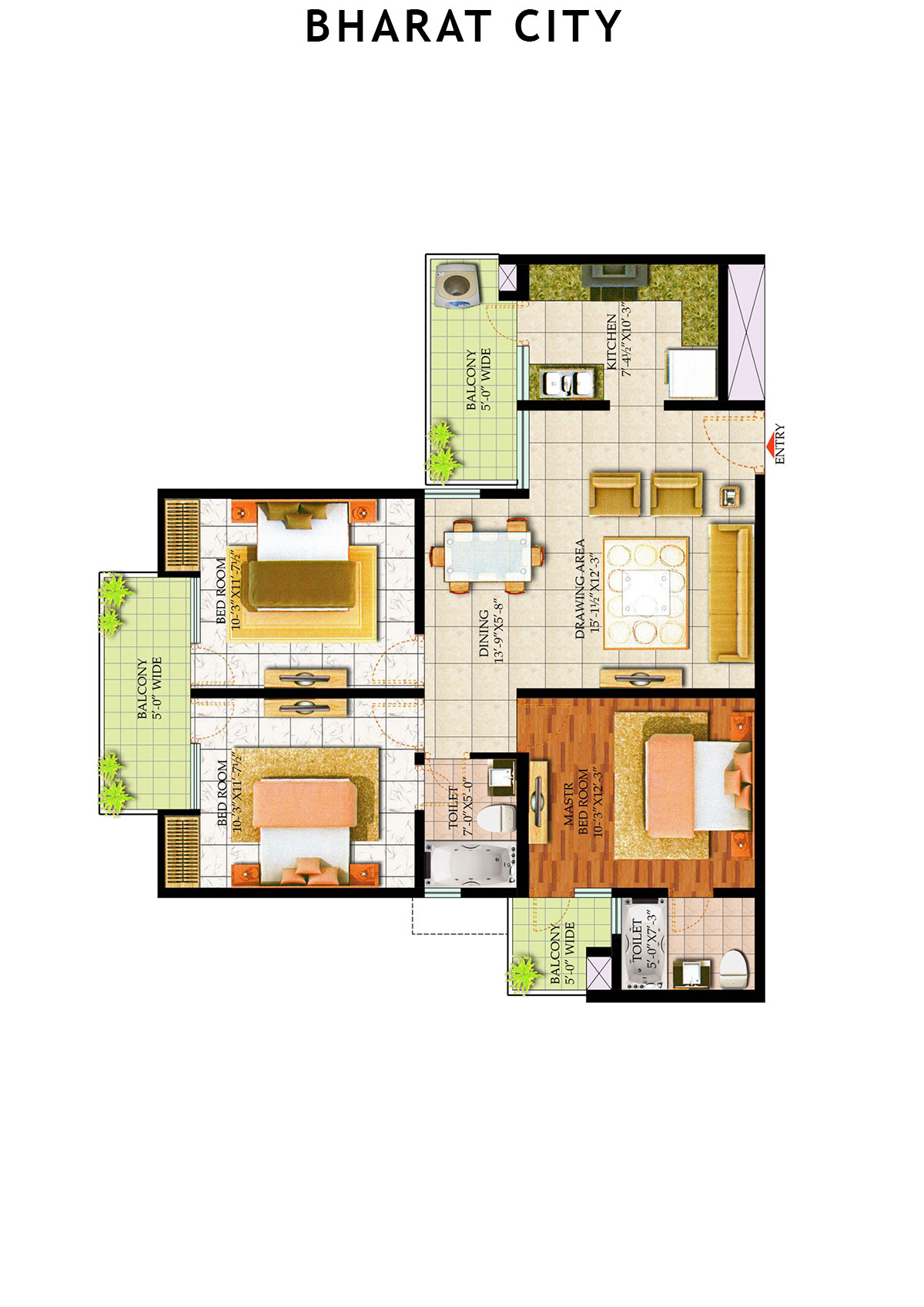 Bharat City Block J1 Unit 1 Floor Plan