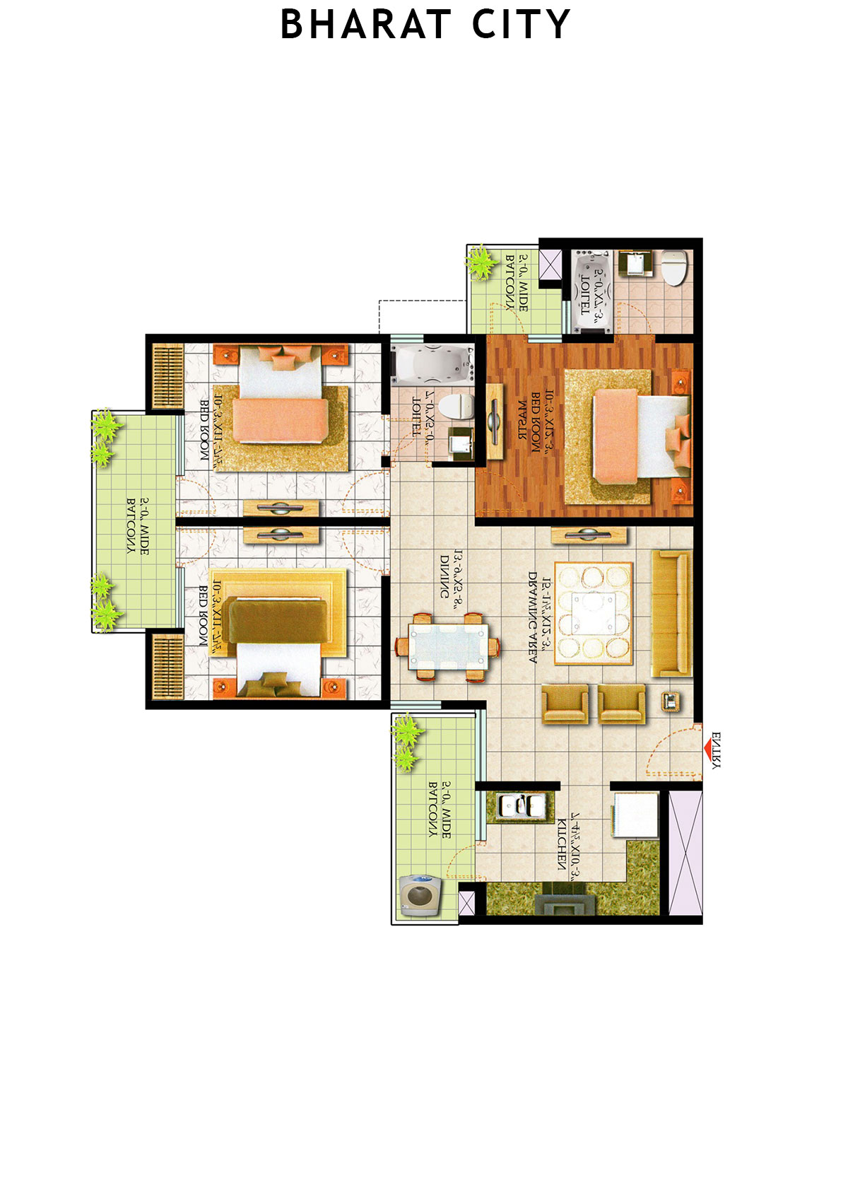 Bharat City Block J1 Unit 2 Floor Plan
