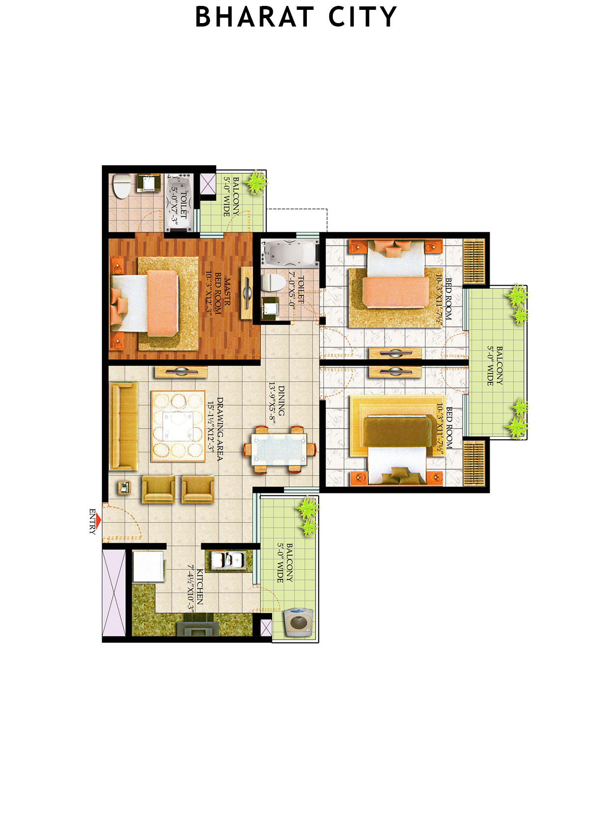 Bharat City Block J1 Unit 5 Floor Plan