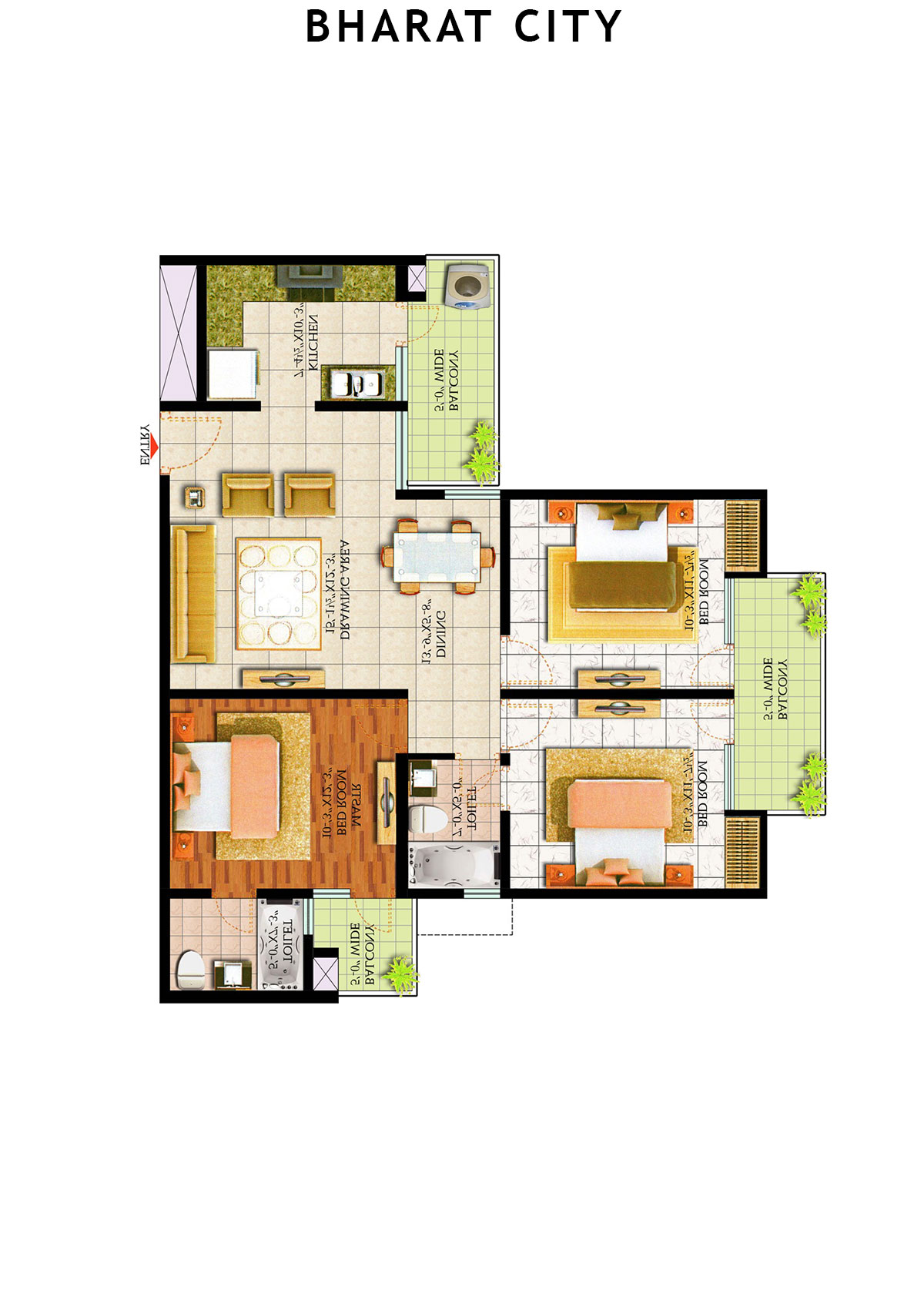 Bharat City Block J1 Unit 8 Floor Plan